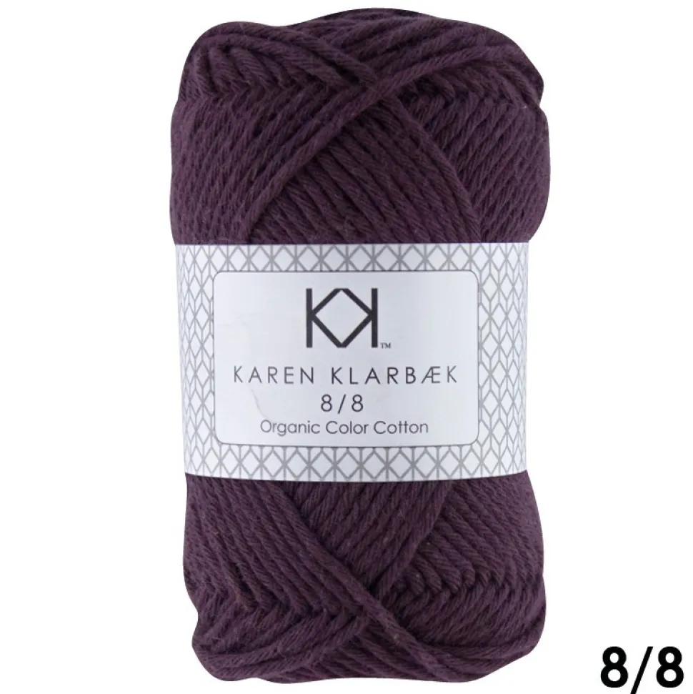8/8 Aubergine - KK Color Cotton økologisk bomuldsgarn fra Karen Klarbæk
