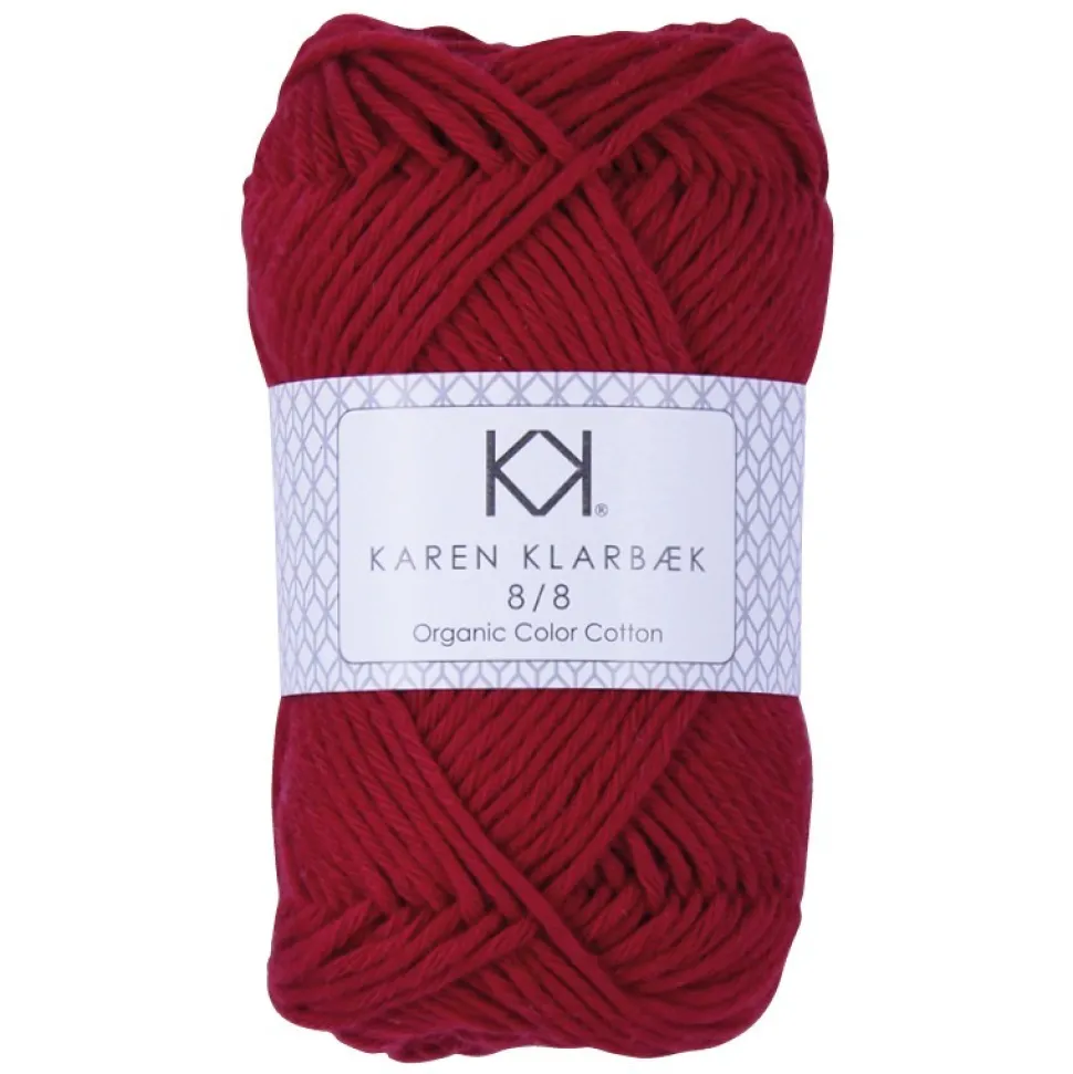 8/8 Dark Christmas Red - KK Color Cotton økologisk bomuldsgarn fra Karen Klarbæk