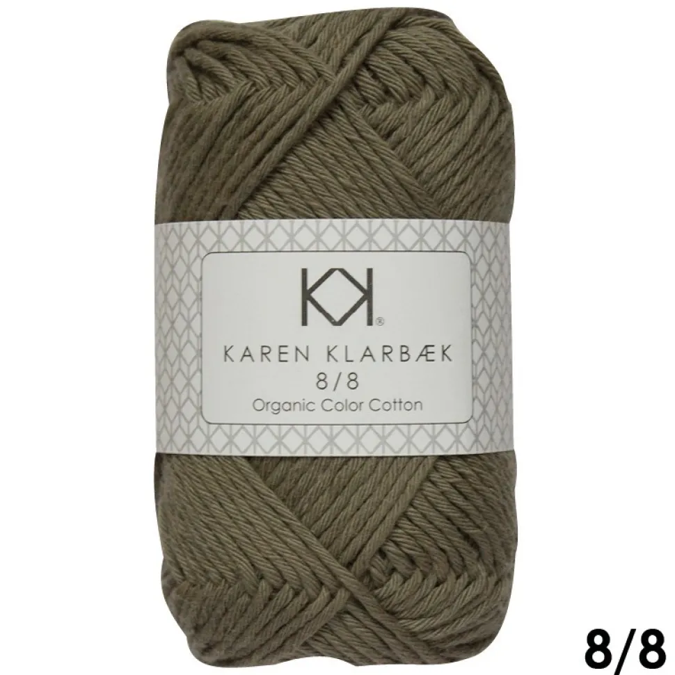 8/8 Olivengrøn - KK Color Cotton økologisk bomuldsgarn fra Karen Klarbæk