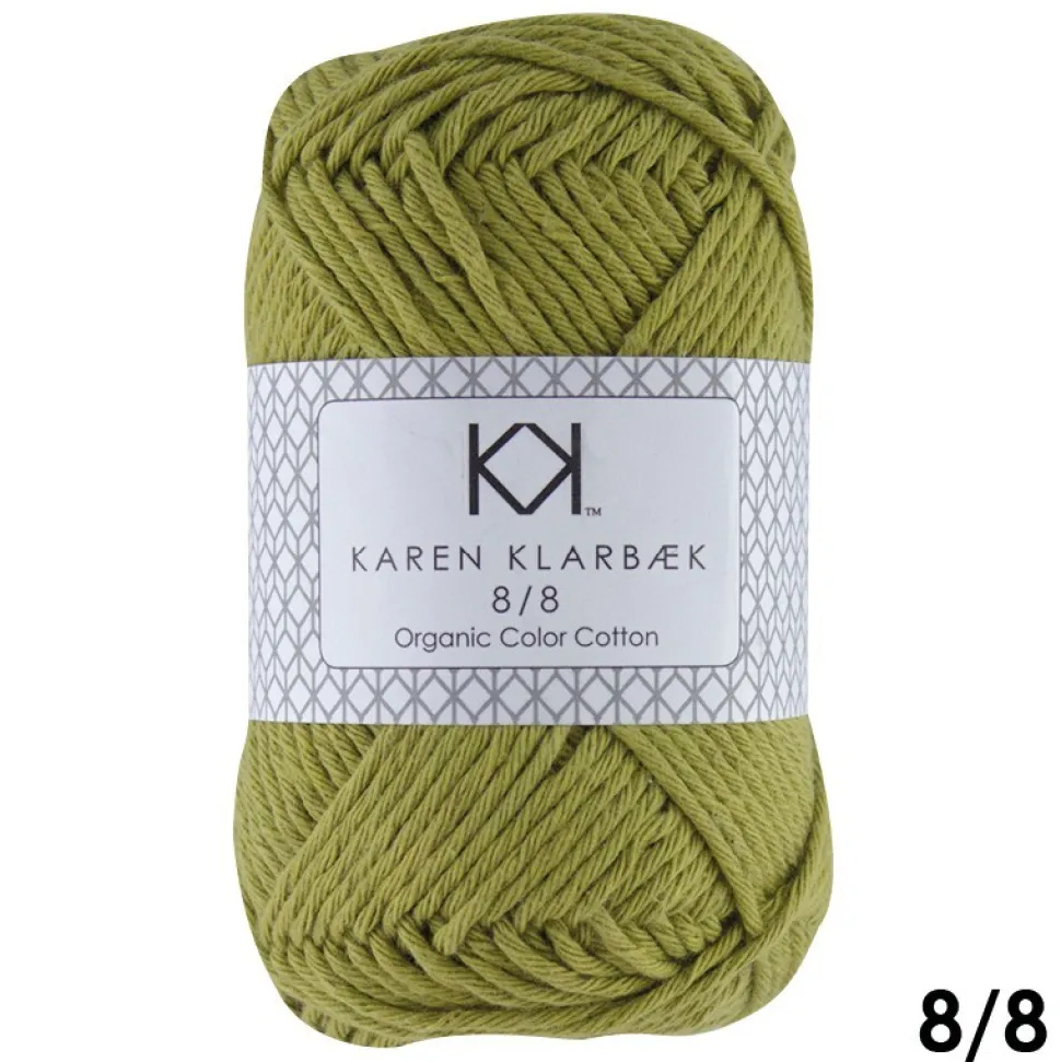 8/8 Sennepsfarvet - KK Color Cotton økologisk bomuldsgarn fra Karen Klarbæk