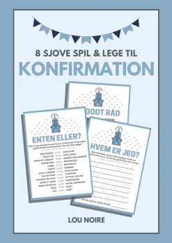 8 sjove spil og lege til konfirmation - blå (Ebog, pdf, Dansk) af Lou Noire