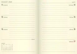 A6 Forma Deluxe ugekalender tværf. sort kunstskind 2025 (Kalender)