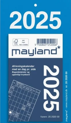 Afrivningskalender m/bagsidetekst 2025 (Kalender)