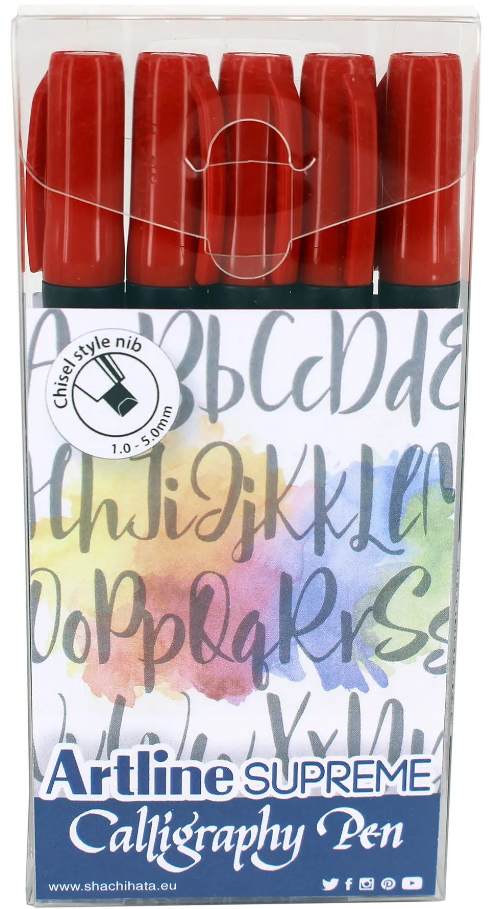 Artline Supreme Calligraphy Pen 5/set red (Kontorartikler)