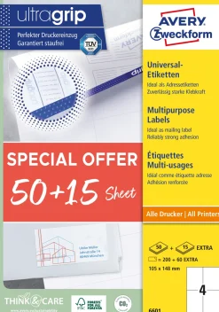 Avery Universaletiketter 105x148mm Promotion (260) (Papir)