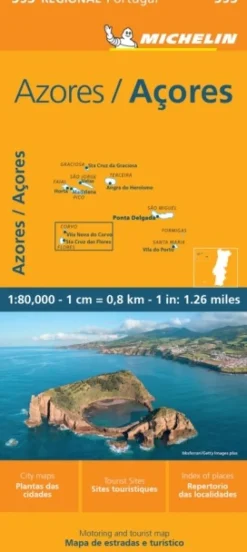 Azores - Michelin Regional Map 595 (Sheet map, folded, Engelsk) af Michelin