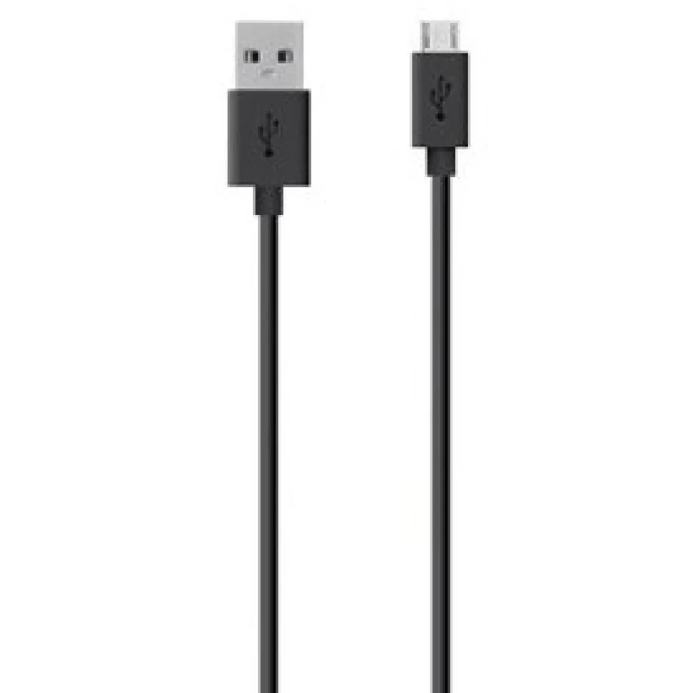Belkin USB-A to MicroUSB, Black (2m) (Mobil- & tablet-tilbehør)