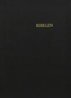Bibelen i sort skind: luksusbibel i mellemformat indbundet i sort ægte skind og med g... (Bog, Skindindbundet, Dansk)