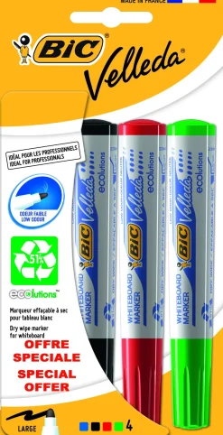BIC Velleda whiteboardpen 1701 (4 farver) (Kontorartikler)
