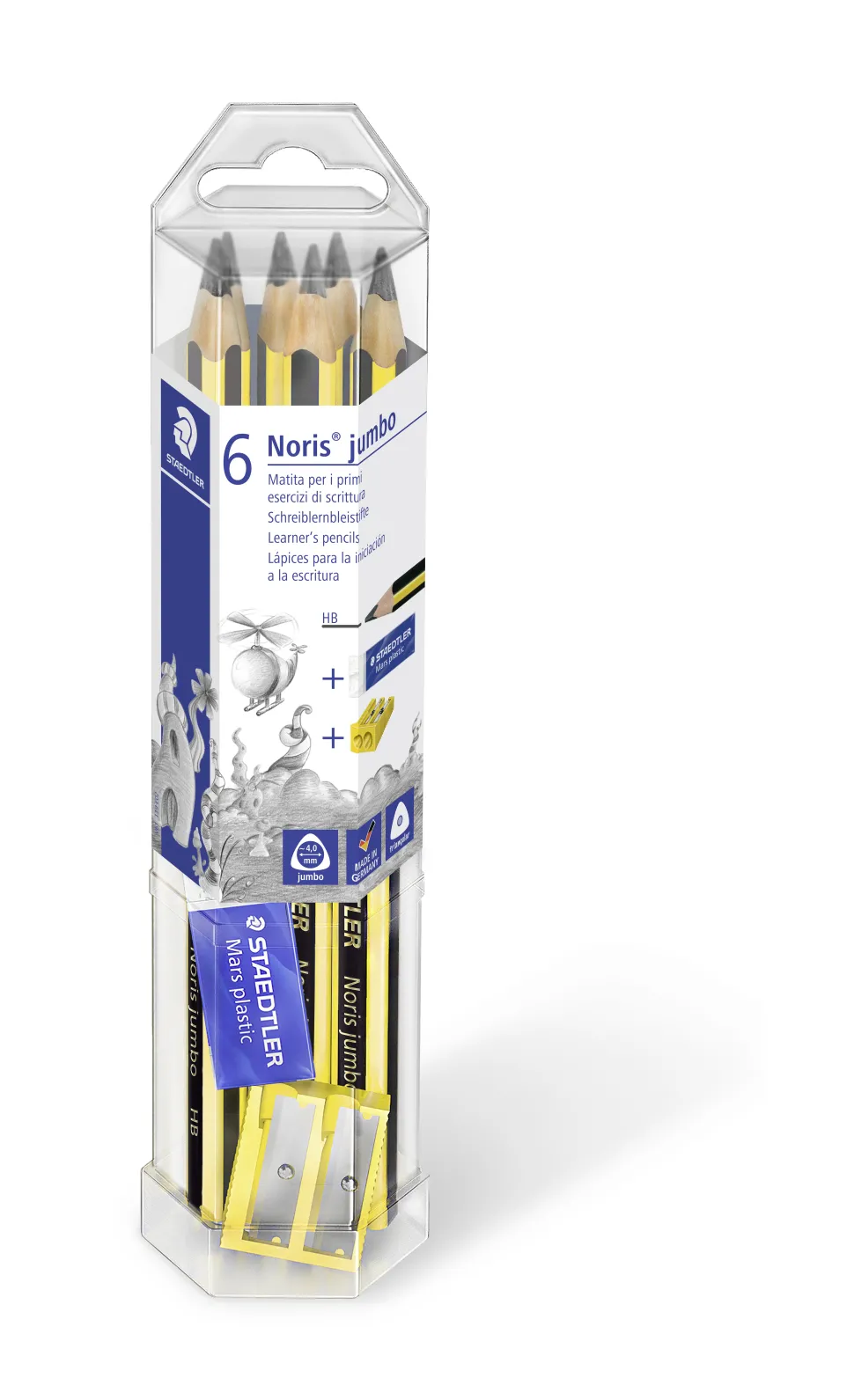 Blyant Noris Jumbo HB Bonuspack blister (8) (Kontorartikler)