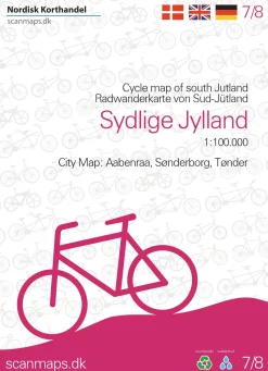 Cykelkort Sydlige Jylland: kort 7 (Kort falset lamineret, Dansk)