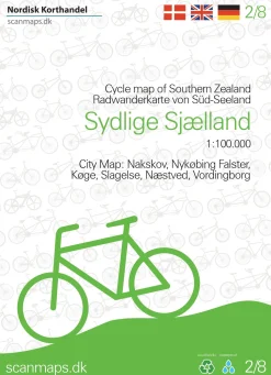 Cykelkort Sydlige Sjælland: Kort 2 (Kort falset lamineret, Dansk) af Jens Erik Larsen