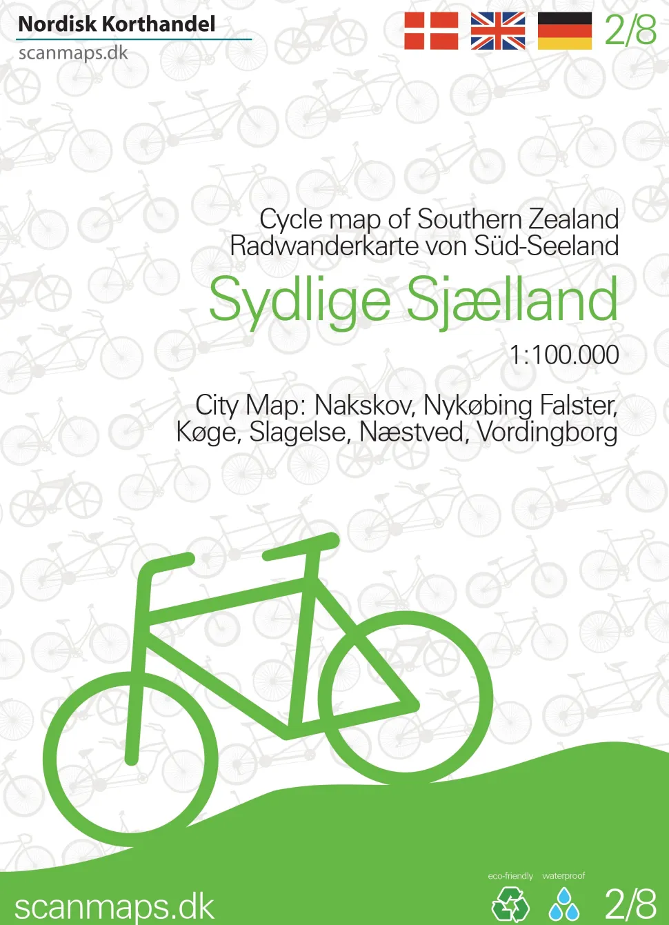 Cykelkort Sydlige Sjælland: Kort 2 (Kort falset lamineret, Dansk) af Jens Erik Larsen