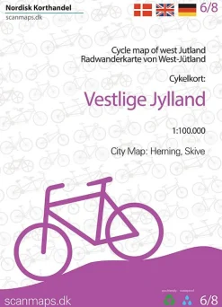 Cykelkort Vestlige Jylland: kort 6 (Kort falset lamineret, Dansk)