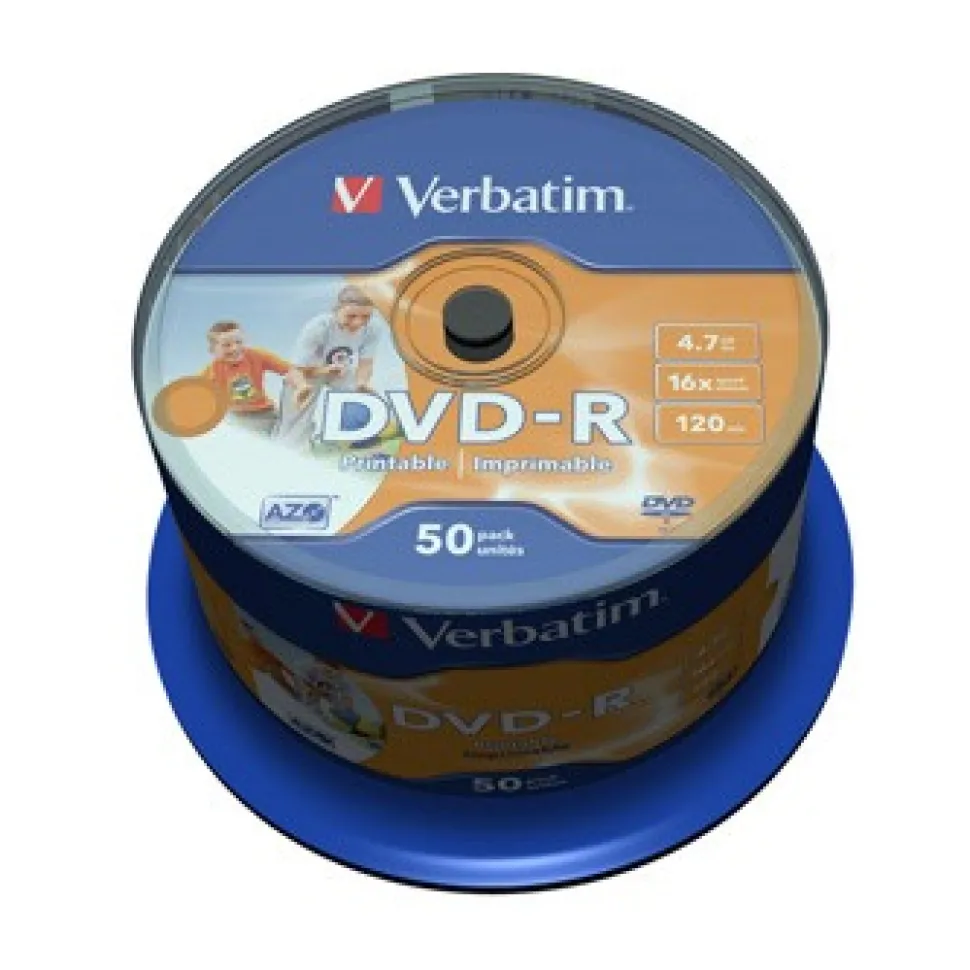 DVD-R 16x 4,7GB print. spindle BULK (50) (Data / lagring)
