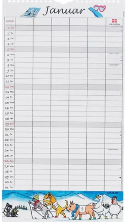 Familiekalender - Danske Bondegårdsdyr 2025 (Kalender)