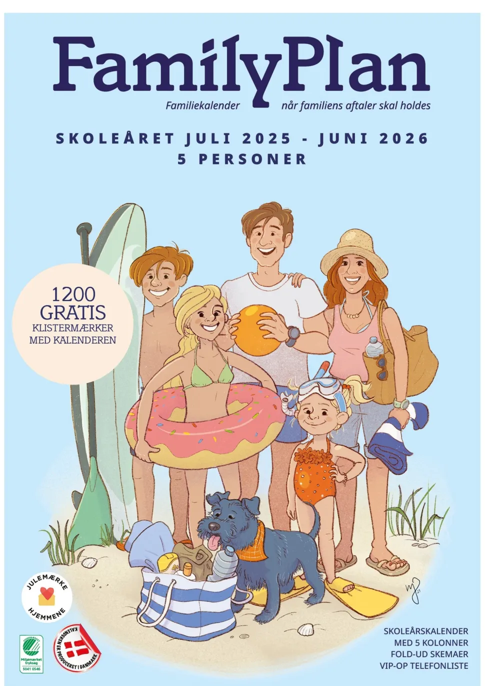 FamilyPlan skoleårskalender 25/26 5 personer