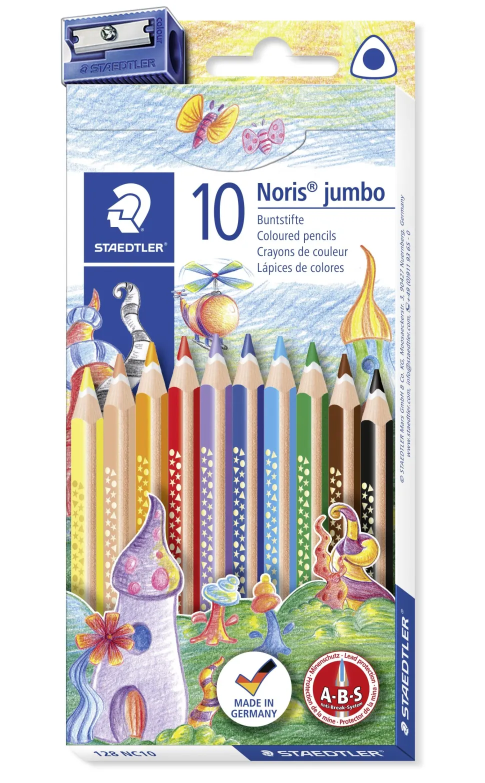 Farveblyant Noris Jumbo trekant ass (10) (Kontorartikler)