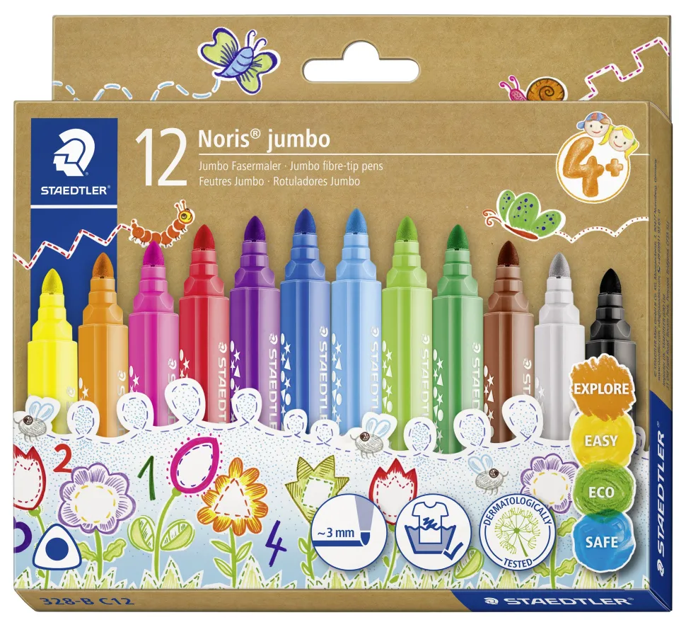 Fiberpen Noris Jumbo tusser ass (12) (Kontorartikler)
