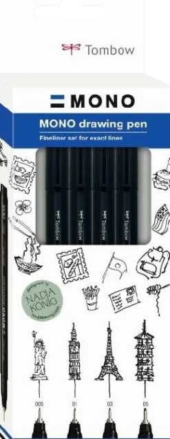 Fineliner Tombow MONO drawing set Bold (4) (Kontorartikler)