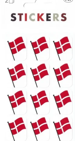 Flag på pind oblat stor (Klistermærker)