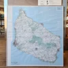 Geodætisk kort Bornholm og Christiansø (Plakat, Vægkort, Dansk)