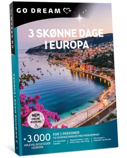 Go Dream: 3 Skønne dage i Europa m/morgenmad (Oplevelsesgave, Gavekort)