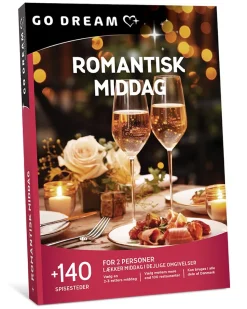 Go Dream: Romantisk middag for 2 (Oplevelsesgave, Gavekort)