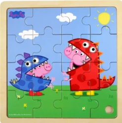 Gurli Gris - Wooden Puzzle - Dino DressUp (Spil, Dansk)
