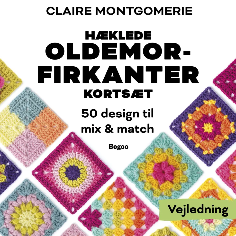 Hæklede oldemorfirkanter – Kortsæt: 50 design til mix & match (Materialekasse, Dansk) af Claire Montgomerie