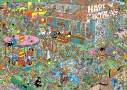Jan van Haasteren Comic Puzzle - Childrens Birthday Party - 1000 brikker (Spil)