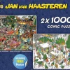 Jan van Haasteren Comic Puzzle x2- Christmas Dinner / Christmas Tree Market - 1000 br... (Spil)