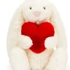 Jellycat Bashful Kanin, Red Love Heart - mellem 31 cm