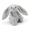Jellycat: Bashful kanin, silver Mellem 31 cm