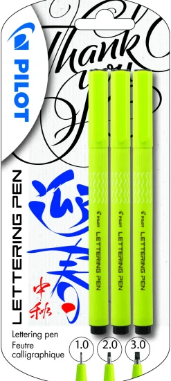 Kalligrafipen m/hætte 1, 2, 3mm sort (3) (Kontorartikler)