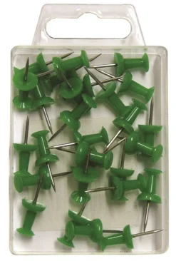 Kortnål Push pin grøn (30) (Kontorartikler)