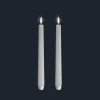 Kronelys: dobbeltpakke (Ivory - 2 x 2,4 x 25 CM) (LED-lys)