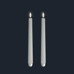 Kronelys: dobbeltpakke (Nordic White - 2 x 2,3 x 25 CM) (LED-lys)