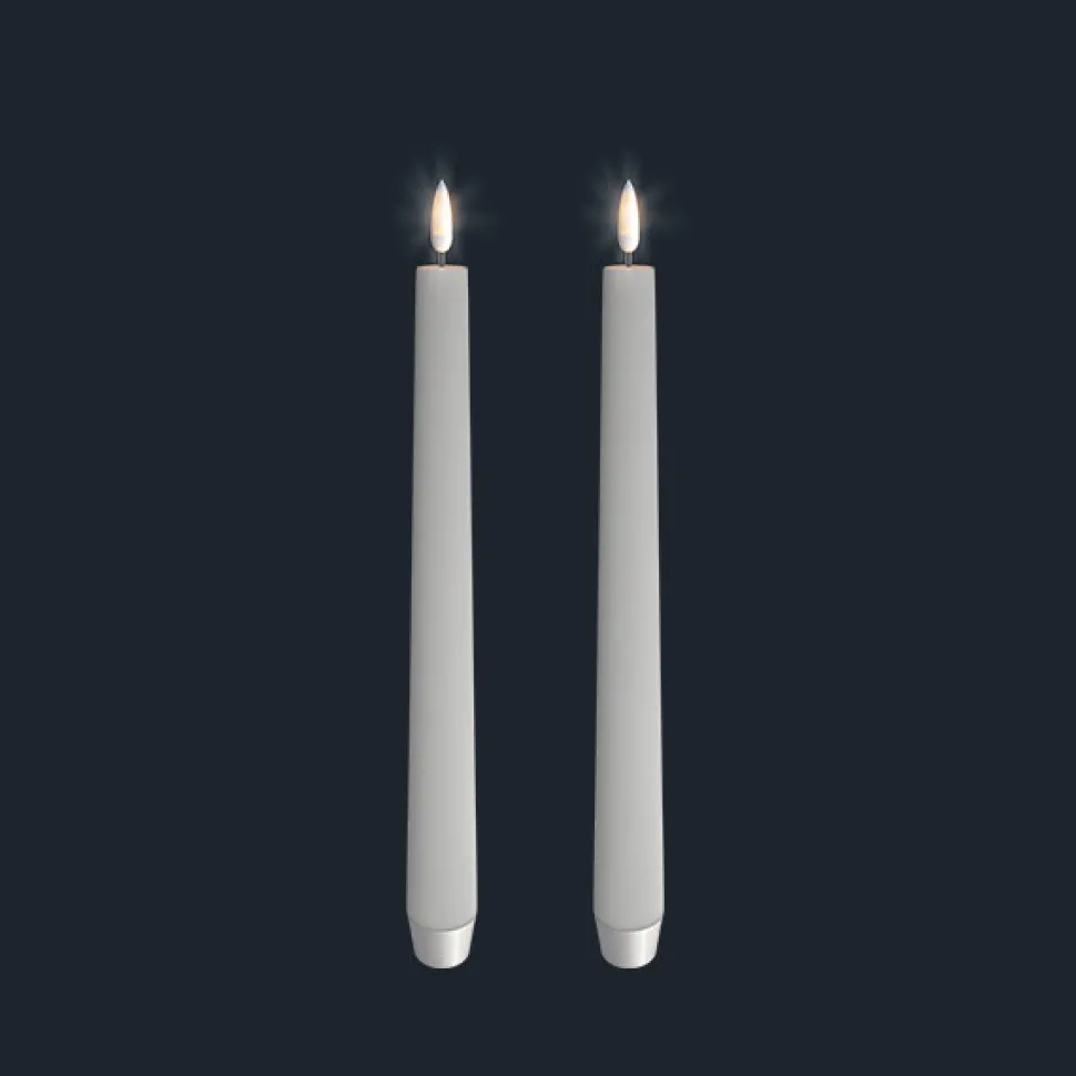 Kronelys: dobbeltpakke (Nordic White - 2 x 2,3 x 25 CM) (LED-lys)