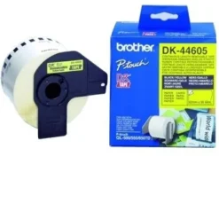Labelrulle 62mm x 30,48m flytbare, gul, papir