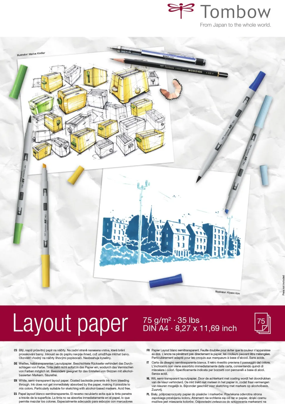 Layout blok Tombow A4 75g 75ark (Kontorartikler)
