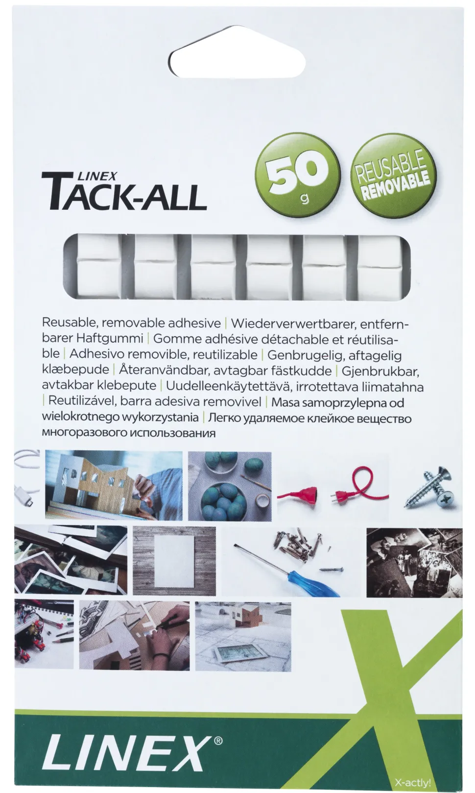 Linex Tack-All klæbegummi 90 firkanter 50g (Kontorartikler)
