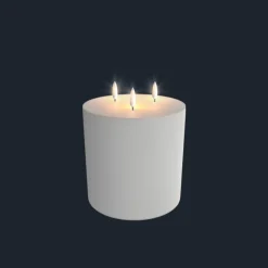 Lys med 3 flammer (Nordic White - 15,2 x 18 CM) (LED-lys)