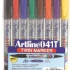 Marker Artline 041T 2-i-1 8-sæt (Kontorartikler)