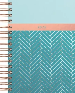 Matilda Myres Teal Page-a-Day A5 Diary 2025 (Kalender, Calendar, Engelsk) af Tangible Stationery Company