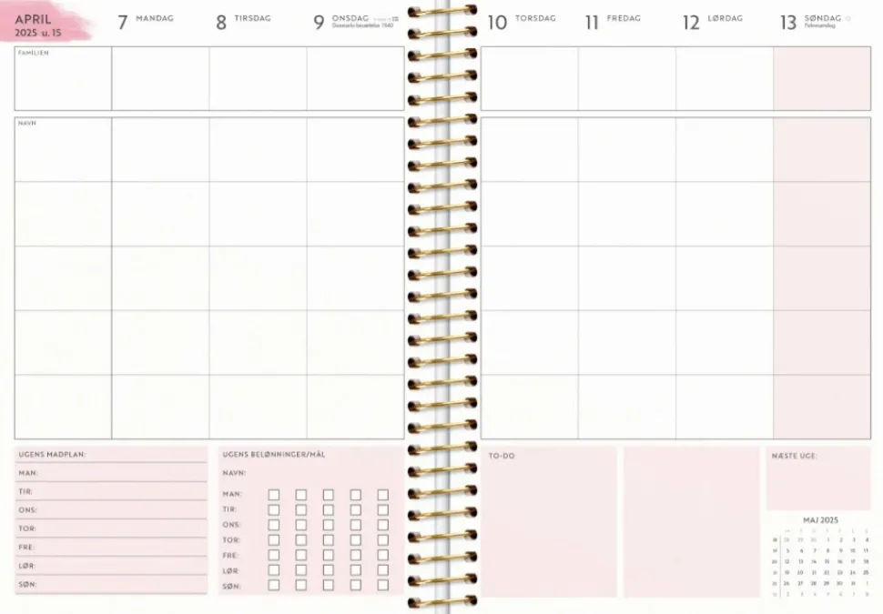 Mayland Life Organizer Family Planner ugekalender 2025