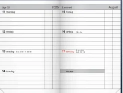 Mayland lommekalender uge blå kunstskind indbundet 2025