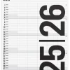 Mayland Studie Familiekalender 2025/26 - Black and White (Kalender, Spiralryg, Dansk)