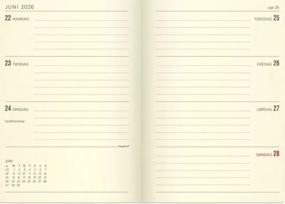 Mayland Studie kalender 2025/26 - A6 Forma Deluxe