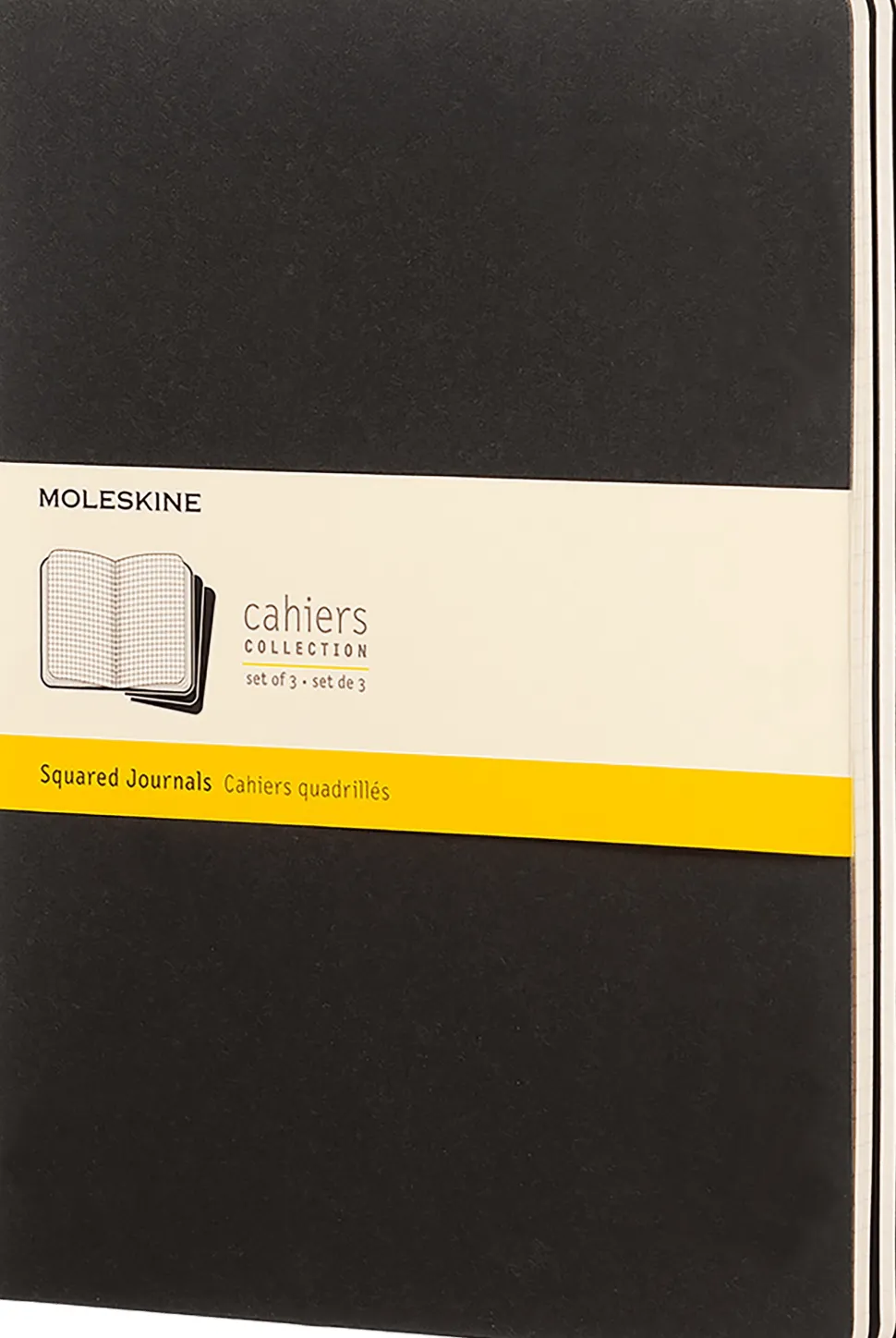 Moleskine: Cahier Journals (3 stk.) (Notesbog, Softcover, Journals, XL, Black, Squared)